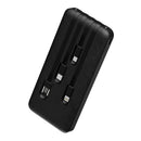 Snug 10000mAh Power Bank With Built-In Cables - Black (SNPB-10000CAB-V)