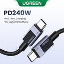 UGREEN Type-C To Type-C Braided Cable 240W 2 Metre - Grey (UG-L513-45068)