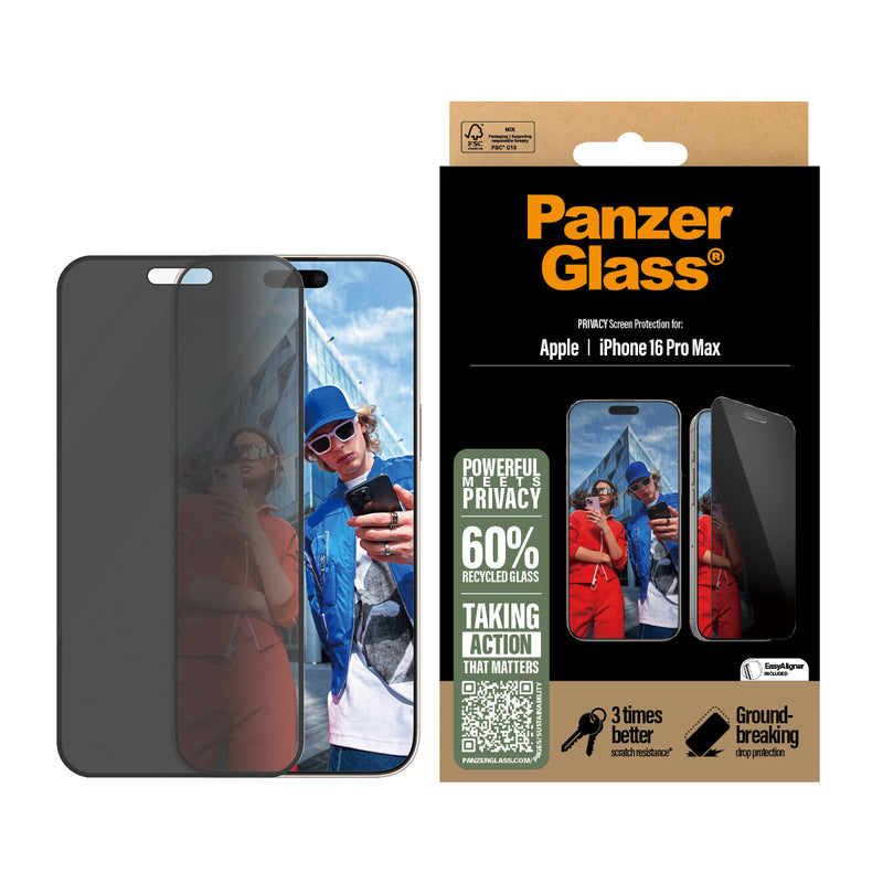 PanzerGlass Screen Protector Ultra Wide Fit - Apple iPhone 16 Pro Max - Black (2864)