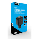 Snug USB/Type-C Wall Charger 45W - Black (SNP-TR-45BUC-B)