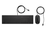HP Pavilion 400 Wired Slim Keyboard and Mouse Combo Set English Black