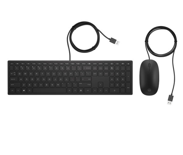 HP Pavilion 400 Wired Slim Keyboard and Mouse Combo Set English Black