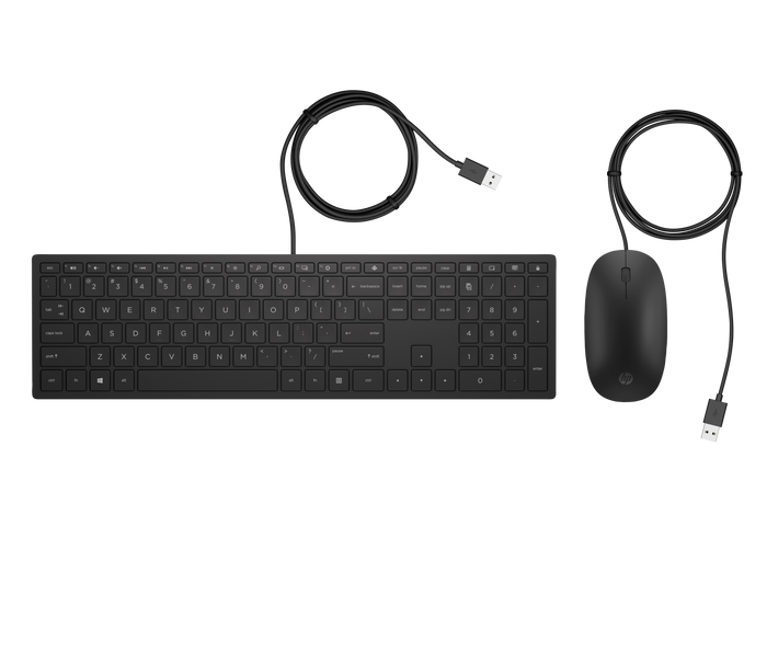 HP Pavilion 400 Wired Slim Keyboard and Mouse Combo Set English Black