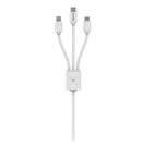 INTOUCH Dual USB Car Charger with 3-in-1 Cable - White (IT-CLD3084-WH)