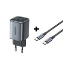 UGREEN Nexode 2 Port Wall Charger 35W & Type-C To Type-C Cable 60W 1 Metre (UG-BUN-CD350)