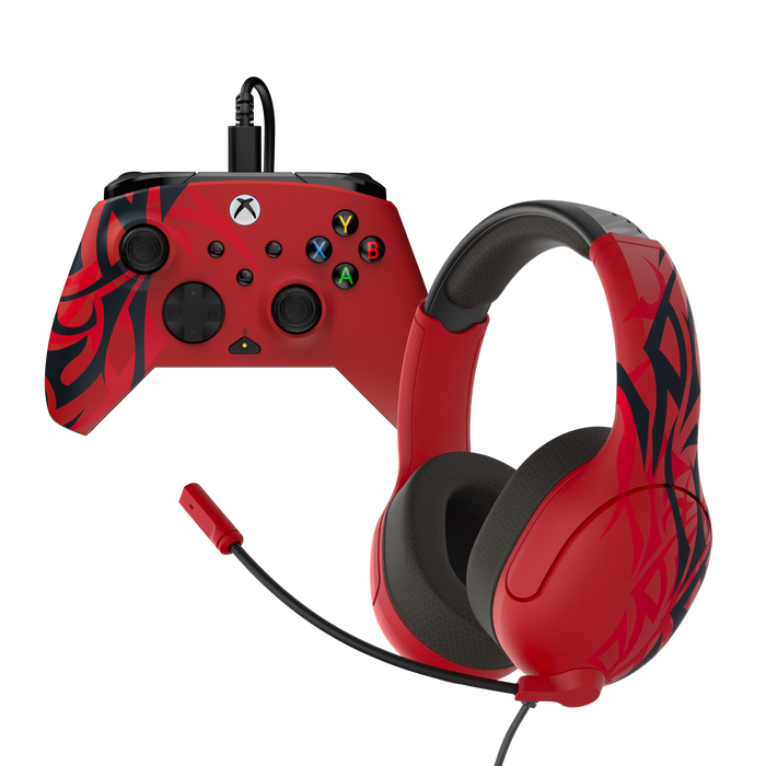 Turtle Beach Rematch Advanced Wired Controller & Airlite Fit Wired Headset Xbox Bundle - Spirit Red