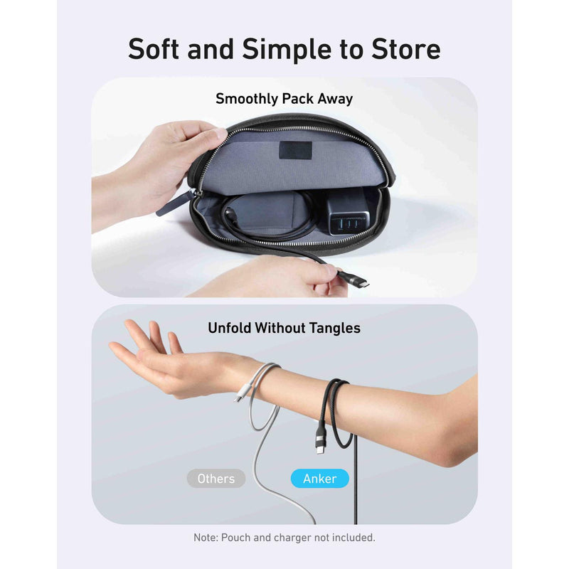 Anker USB C-USB C 1.8 Metre Fast Charging 240W Braided Cable - Black (A82E2H12)