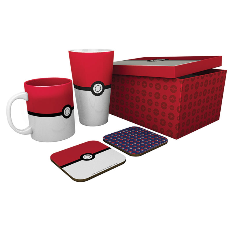 Pokemon - XXL Glass - Mug - 2 Coasters Pokeball