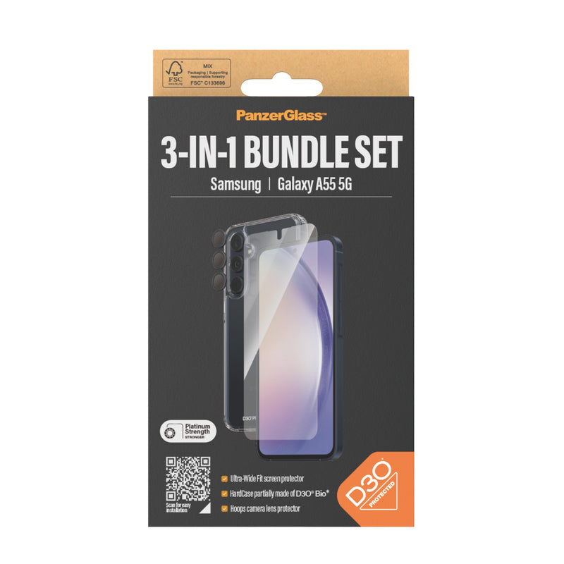 PanzerGlass 3-In-1 Protection Bundle - Samsung Galaxy A55 5G (B0470+7358)