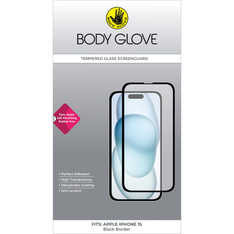 Body Glove Tempered Glass Screen Protector - Apple iPhone 15 - BGSGFGTG-I15B