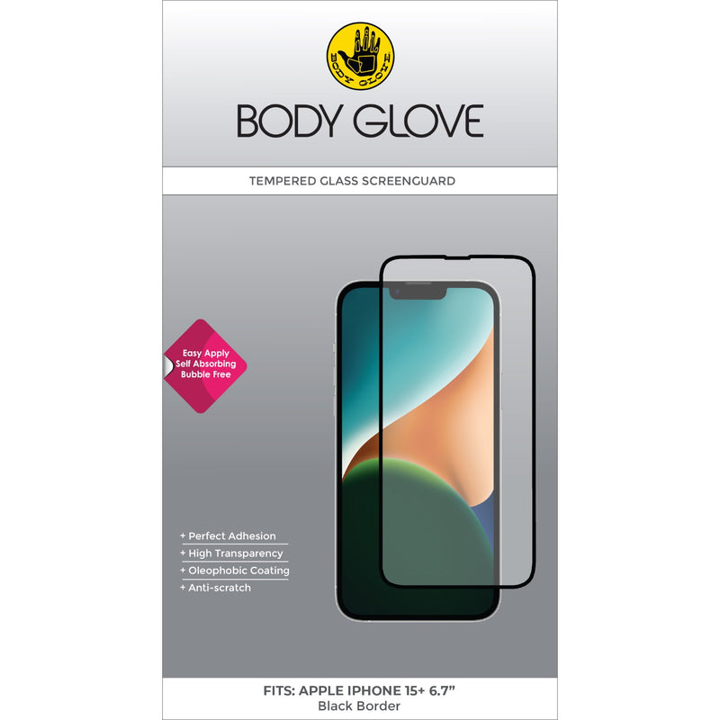 Body Glove Tempered Glass Screen Protector - Apple iPhone 15 Plus - BGSGFGTG-I15PB