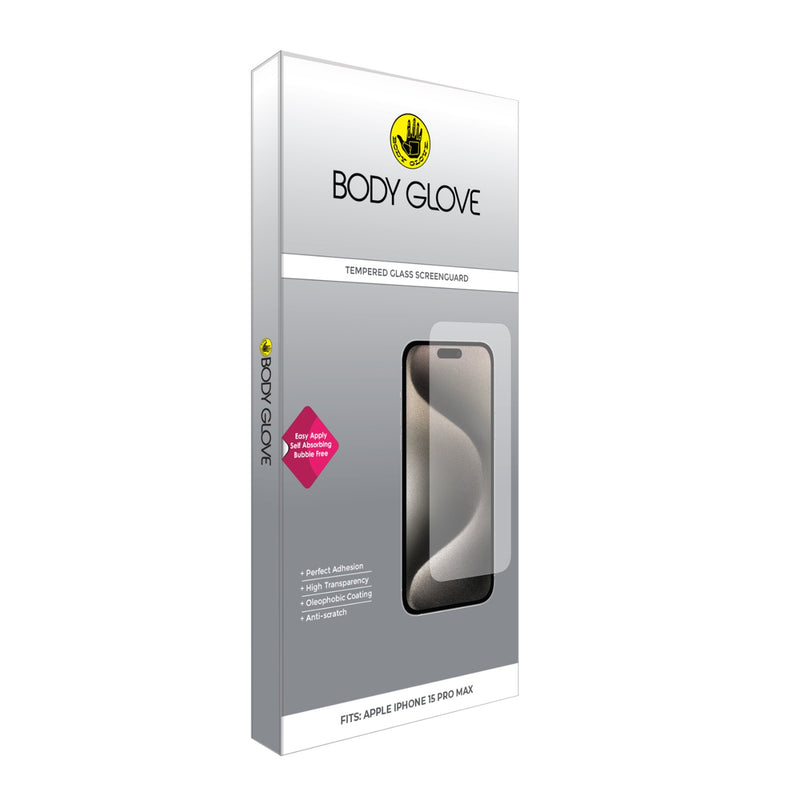Body Glove Tempered Glass Screen Protector - Apple iPhone 15 Pro Max - BGSGFGTG-I15PM