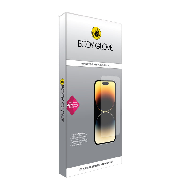 Body Glove Tempered Glass Screen Protector - Apple iPhone 15 Pro Max - BGSGFGTG-I15PM