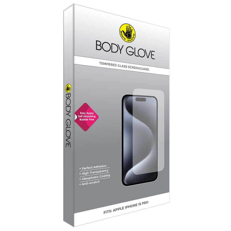 Body Glove Tempered Glass Screen Protector - Apple iPhone 15 Pro - BGSGFGTG-I15PR