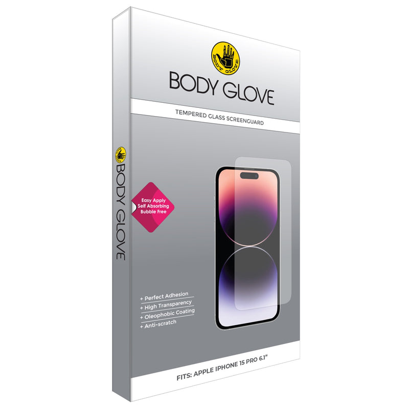 Body Glove Tempered Glass Screen Protector - Apple iPhone 15 Pro - BGSGFGTG-I15PR