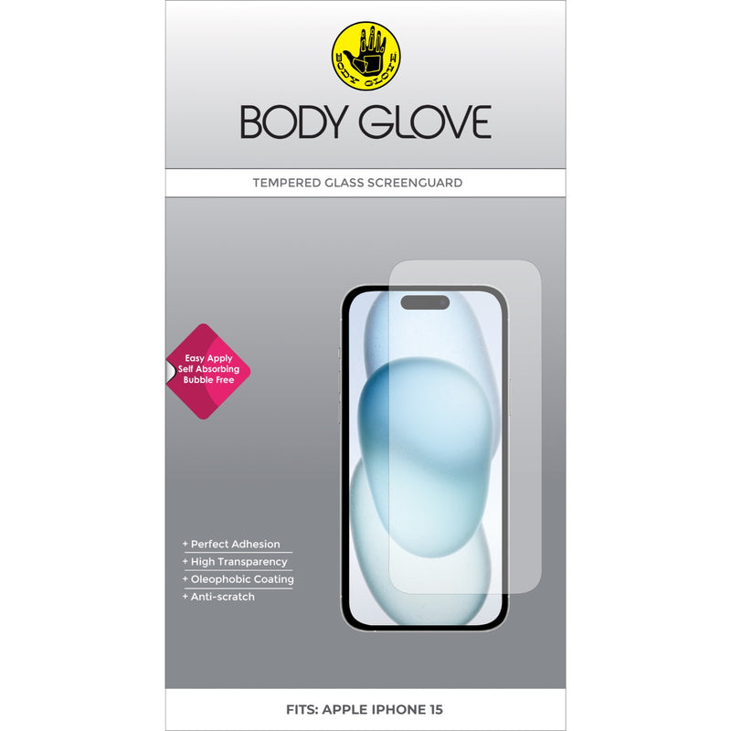 Body Glove Tempered Glass Screen Protector - Apple iPhone 15 - BGSGFGTG-I15
