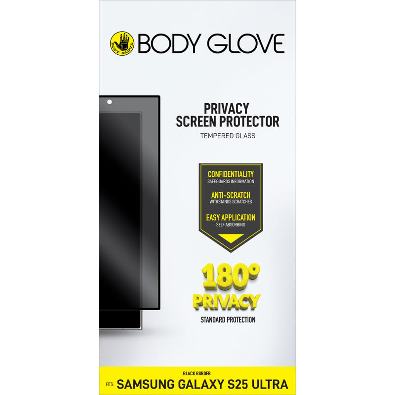 Body Glove Privacy Tempered Glass Screen Protector - Samsung Galaxy S25 Ultra - Black Border (BGSGPTG-GXS25U)