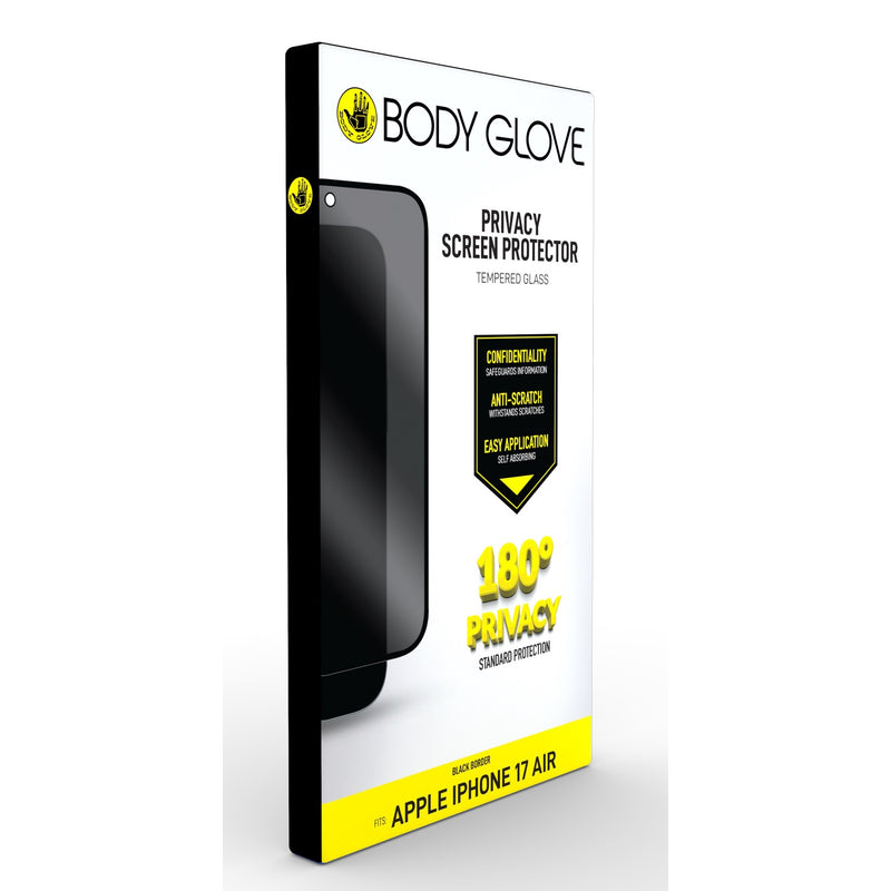 Body Glove Privacy Tempered Glass Screen Protector - Apple iPhone Air - Black Border (BGSGPTG-IP17A)