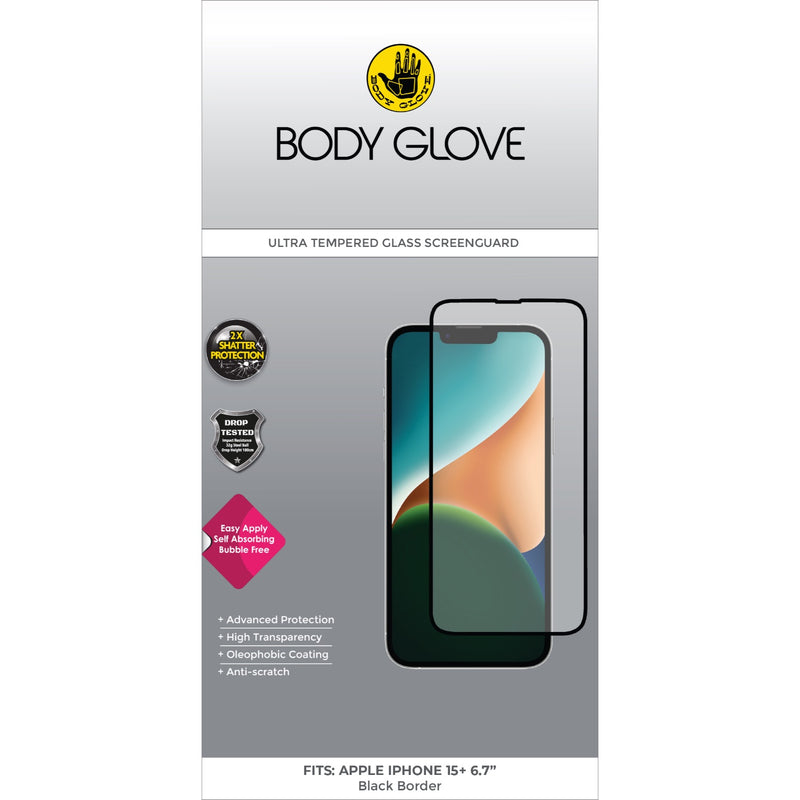 Body Glove Ultra Tempered Glass Screen Protector - Apple iPhone 15 Plus - BGSGUL-I15P-BK