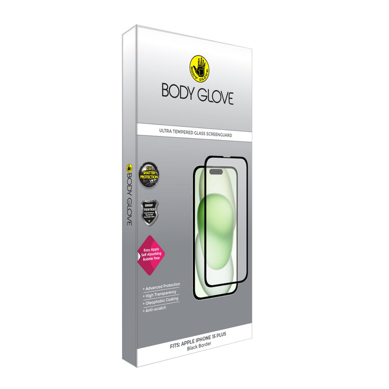 Body Glove Ultra Tempered Glass Screen Protector - Apple iPhone 15 Plus - BGSGUL-I15P-BK