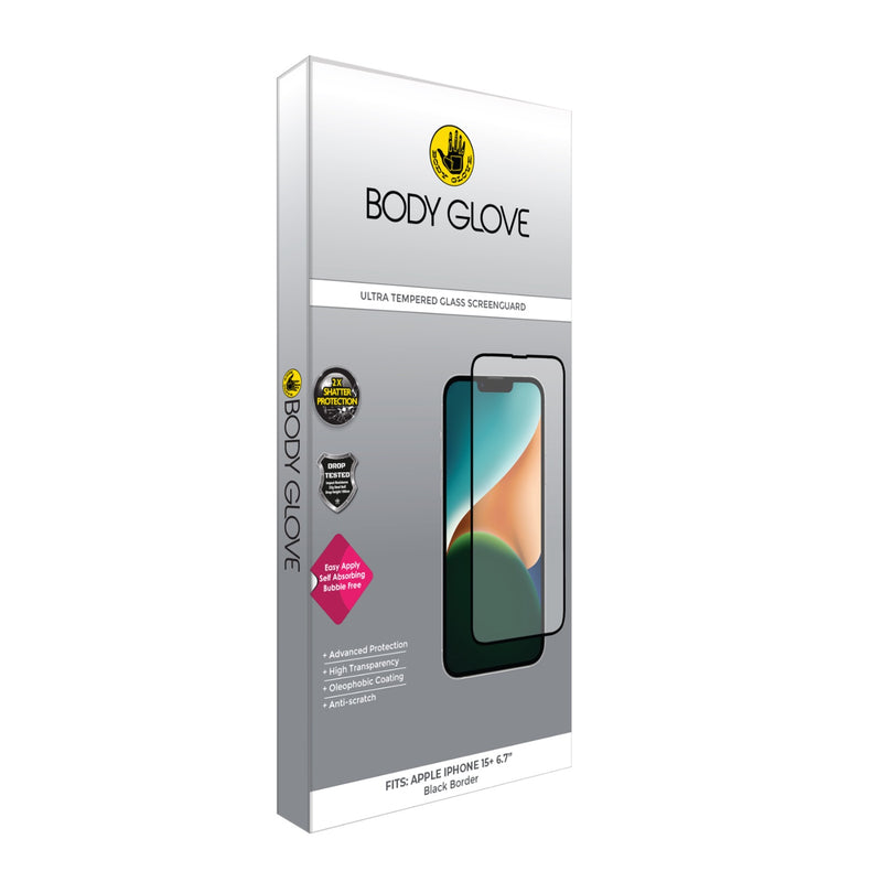 Body Glove Ultra Tempered Glass Screen Protector - Apple iPhone 15 Plus - BGSGUL-I15P-BK