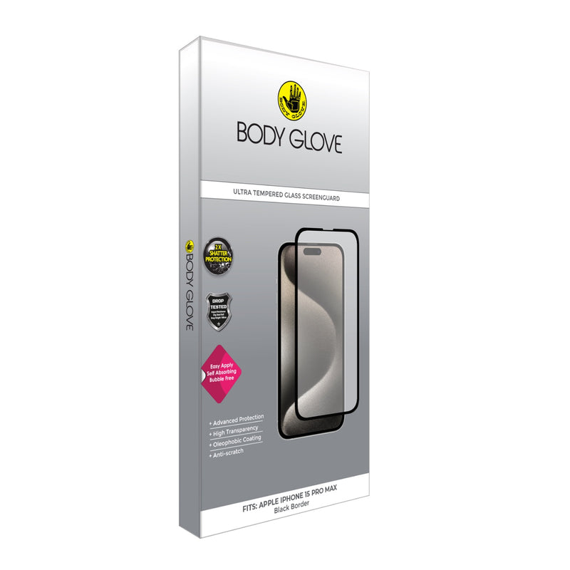 Body Glove Ultra Tempered Glass Screen Protector - Apple iPhone 15 Pro Max - BGSGUL-I15PM-BK