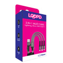 LOOP'D Lite 3 in 1 Multi Cable - 1.2 Metre