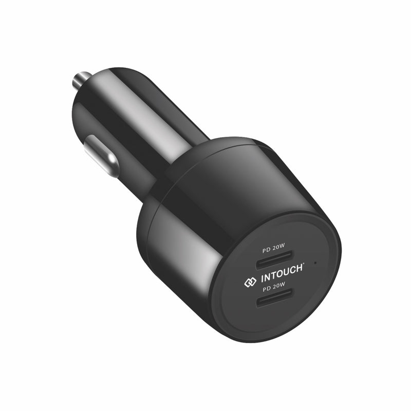 INTOUCH 2 Port PD Car Charger 40W - Black (IT-CLA3625)