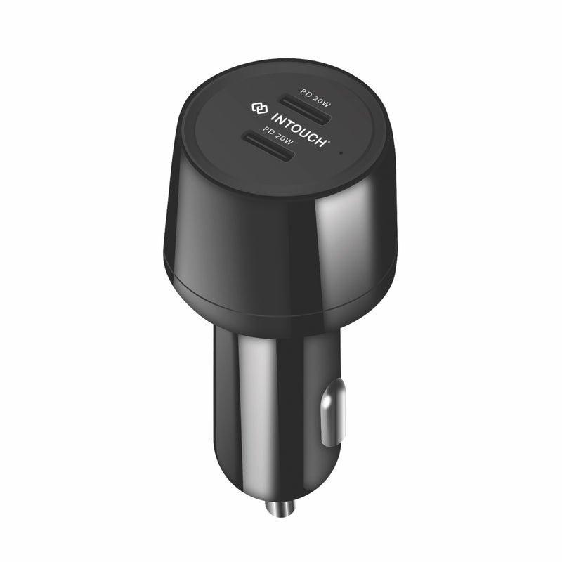 INTOUCH 2 Port PD Car Charger 40W - Black (IT-CLA3625)