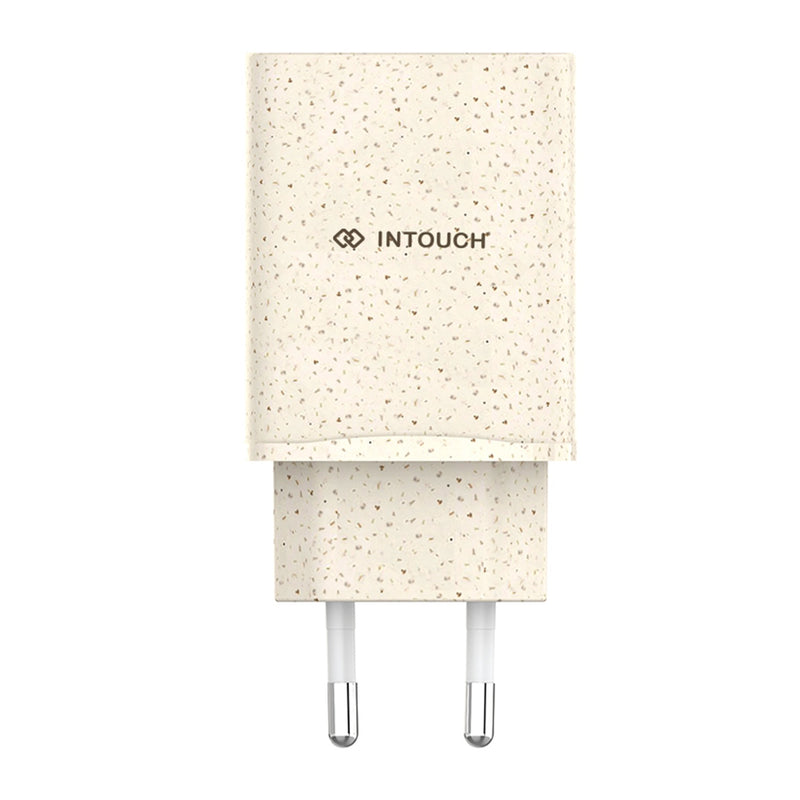 INTOUCH 2 Port PD/USB Eco Wall Charger 20W - Wheat Straw (IT-TCU4010)