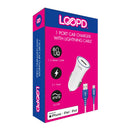 LOOP'D USB Port Car Charger With Lightning Cable - 10.5W