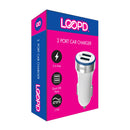 LOOP'D Dual USB Port Car Charger - 17W