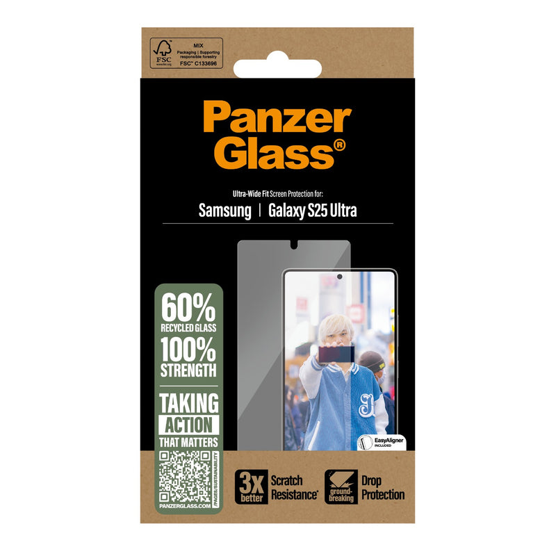 PanzerGlass Screen Protector Ultra Wide Fit - Samsung Galaxy S25 Ultra - Clear (PGRNUWFG38488)