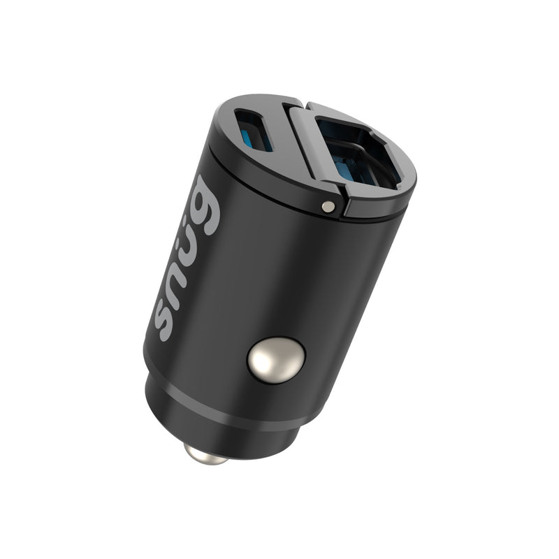 Snug Dual Port Mini Car Charger PD/USB 30W - Black (SNCAR-MIN2PD)