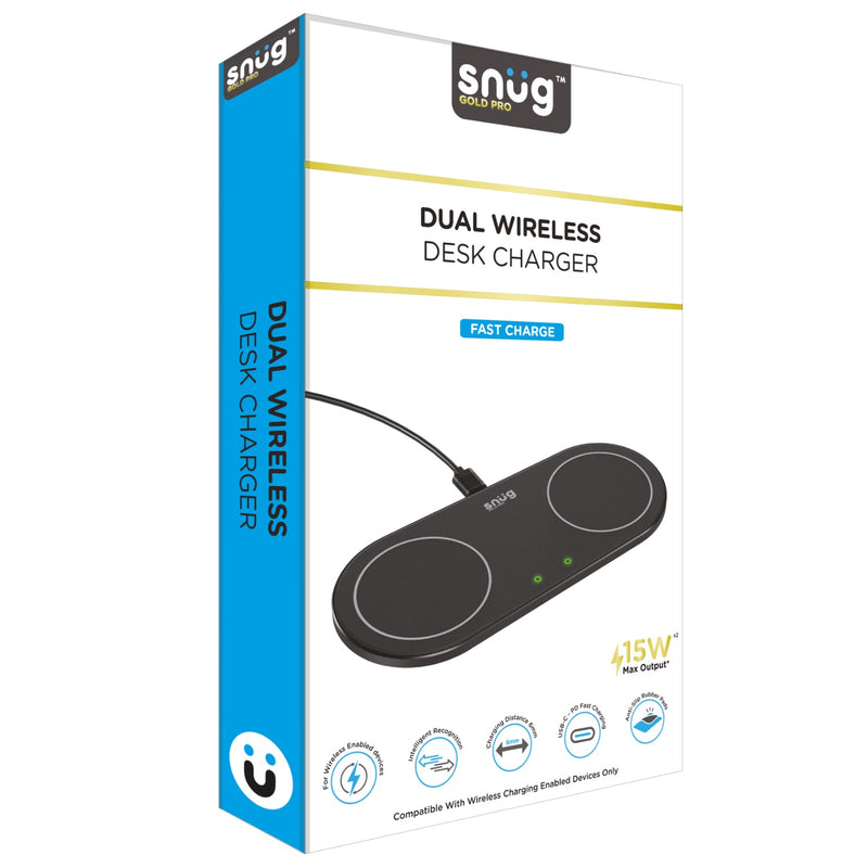 Snug Gold Pro Dual Wireless Desk Charger 15W