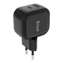 Snug 2 Port USB/Type C Wall Charger 35W - Black (SNP-TR-35BUC-B)