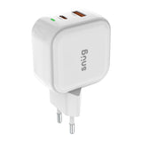 Snug 2 Port USB/Type C Wall Charger 45W - White (SNP-TR-45BUC-W)