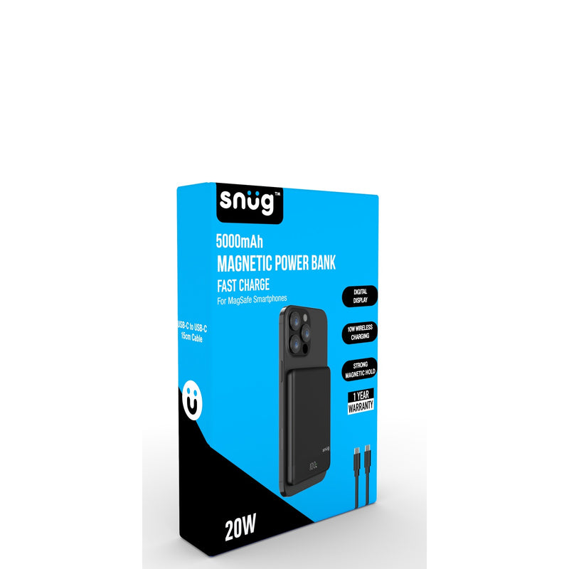 Snug Magnetic Powerbank - 5000mAh - Black (SNPB-5000MAG-B)
