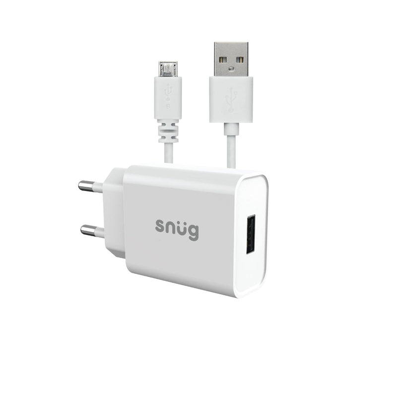 Snug Lite 1 Port Home Charger With Micro USB Cable 2.1AMP