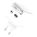 Snug 2 Port PD/USB Charger With Retractable Cable - 65W - White (SNPW-2P65WRET-W)