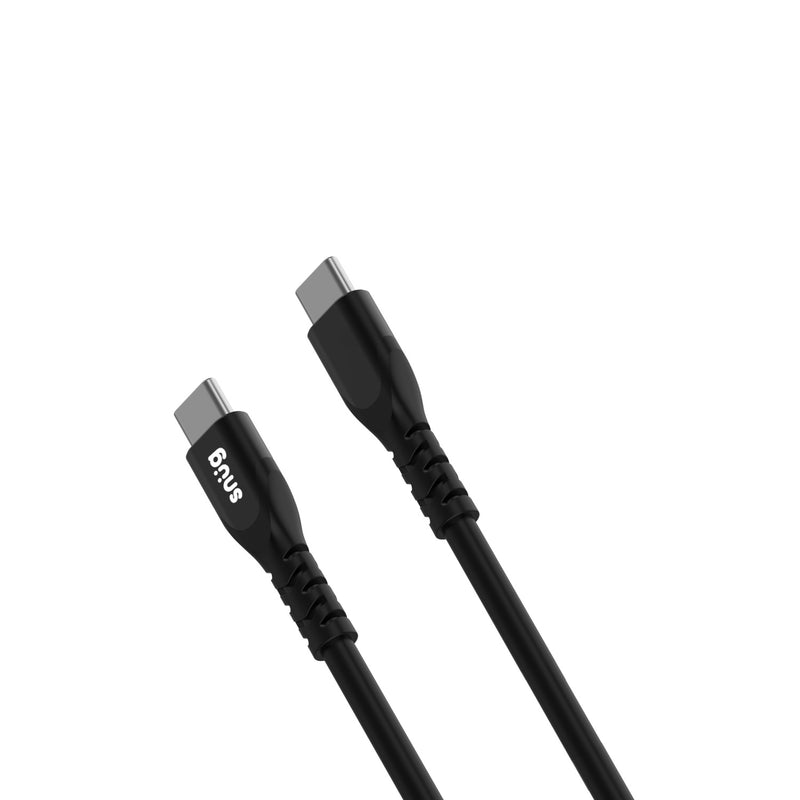 Snug Type-C To Type-C Silicone Cable - 1.2 Meter - Black (SNPW-CABSLTY-BK)