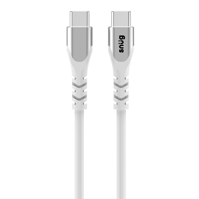 Snug Type-C To Type-C Silicone Cable - 1.2 Meter - White (SNPW-CABSLTY-WH)