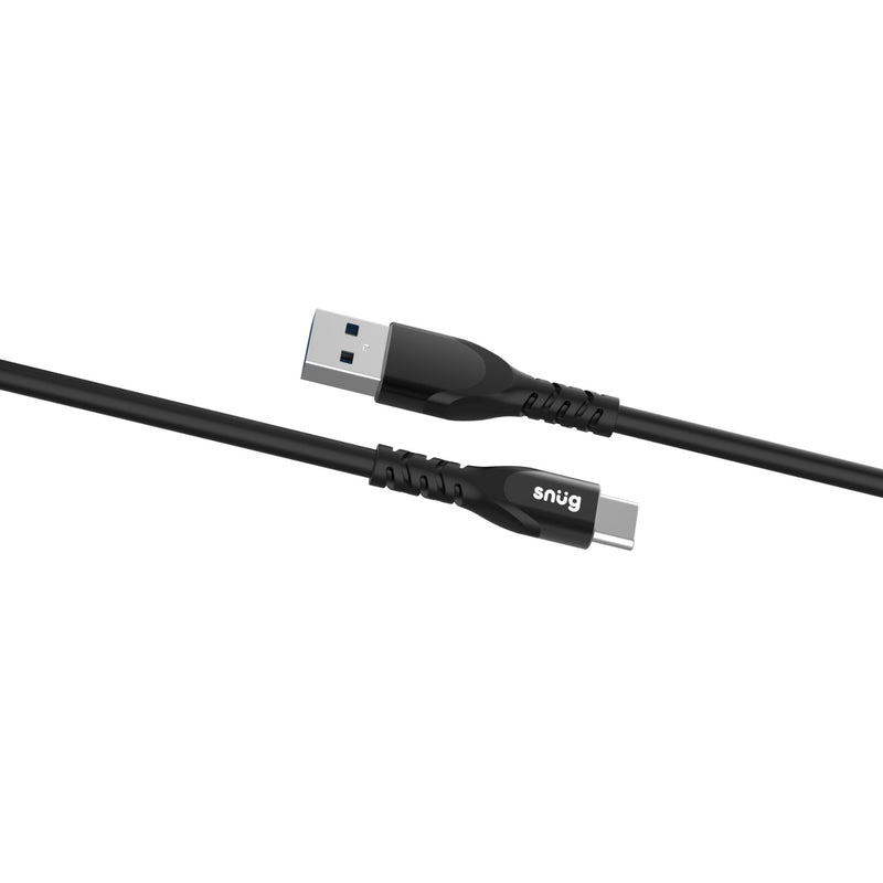 Snug USB To Type-C Silicone Cable - 1.2 Meter - Black (SNPW-CABSLUT-BK)