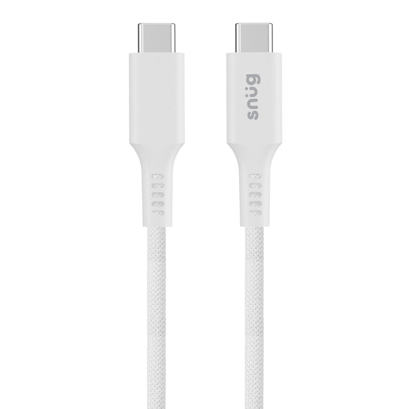 Snug Type-C To Type-C Magnetic Braided Cable 60W -  1.2 Metre - White (SNPW-CMAGTYC-WH)