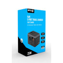 SNUG 5 Port Universal Travel Adapter - 25W - Black (SNPW-UNI25W-B)