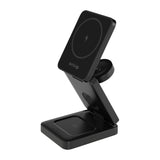 Snug 3-In-1 Magnetic Wireless Travel Charger 15W - Black (SNWI-3IN1TRV-BK)