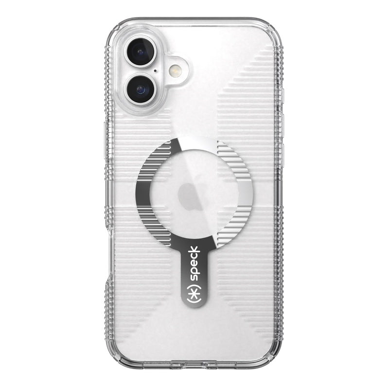 Speck Gemshell Grip MagSafe Case - Apple iPhone 16 Plus - Clear & Chrome (SPK150721-5085)