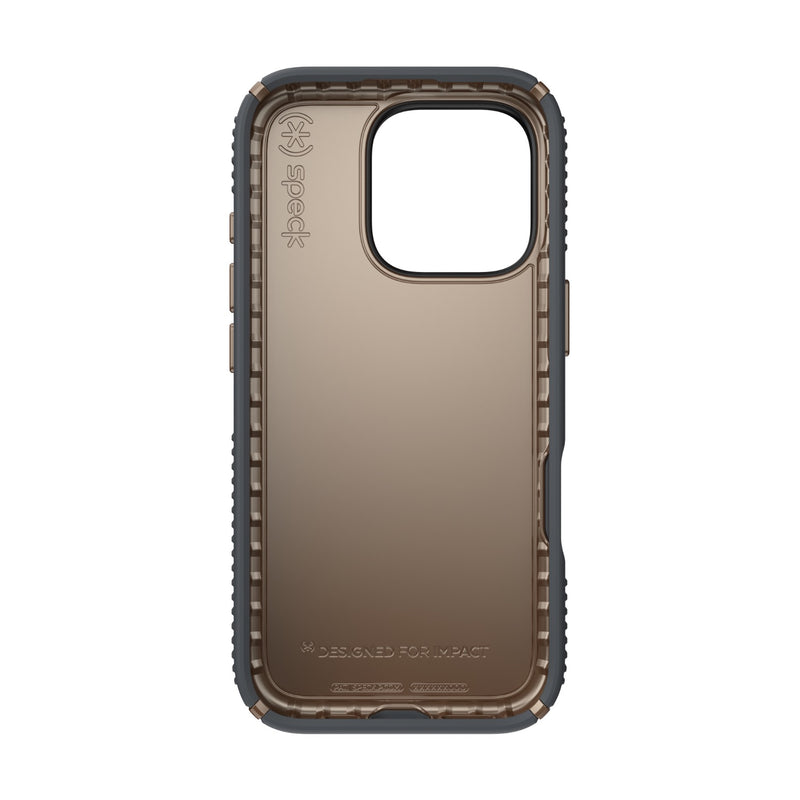 Speck Presidio2 Grip Case - Apple iPhone 16 Pro - Charcoal Grey & Cool Bronze (SPK150778-3212)