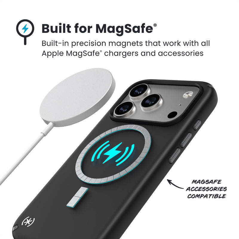 Speck Presidio2 Pro MagSafe Case - Apple iPhone 17 Pro - Black & Slate Grey (SPK150975-D143)