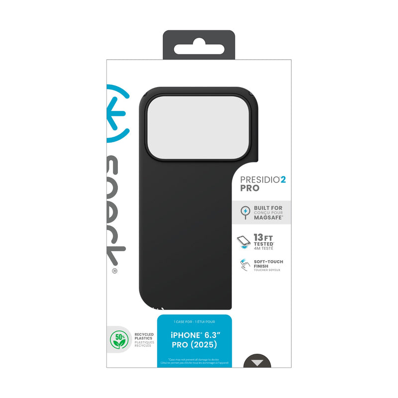 Speck Presidio2 Pro MagSafe Case - Apple iPhone 17 Pro - Black & Slate Grey (SPK150975-D143)